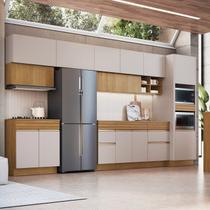 Cozinha Modulada 10 Portas 3 Gavetas Torre Quente e Bancada Organic Cozinha Modulada 10 Portas 3 Gavetas Torre Quente e Bancada Organic