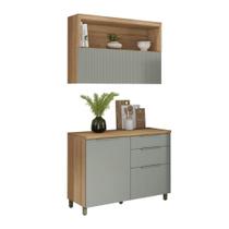 Cozinha Modulada 100% MDF 2 Peças Nesher Marquesa Marrom Verde Cozinha Modulada 100% MDF 2 Peças Nesher Marquesa Marrom Verde