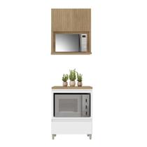 Cozinha Modulada 100% MDF 2 Peças Nesher Rainha Branco Marrom Cozinha Modulada 100% MDF 2 Peças Nesher Rainha Branco Marrom