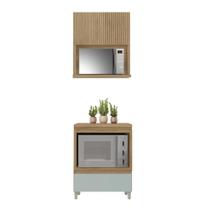Cozinha Modulada 100% MDF 2 Peças Nesher Rainha Marrom Verde Cozinha Modulada 100% MDF 2 Peças Nesher Rainha Marrom Verde