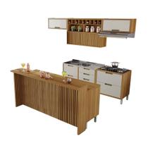 Cozinha Modulada 100% MDF 8 Peças Nesher Imperatriz Marrom Off White Cozinha Modulada 100% MDF 8 Peças Nesher Imperatriz Marrom Off White