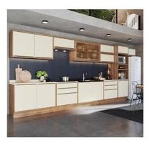 Cozinha Modulada 11 Peças 15 Portas 6 Gavetas com Divisor de Talheres 1 Nicho para Forno Viena