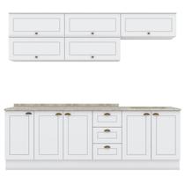 Cozinha Modulada 11 Pecas 240 cm CE381 Americana Branco Calcare Henn Cozinha Modulada 11 Pecas 240 cm CE381 Americana Branco Calcare Henn