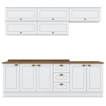 Cozinha Modulada 11 Pecas 240cm CE381 Americana Branco Nature Henn