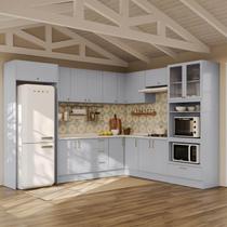 Cozinha Modulada 12 Peças com Tampo e Cristaleira e Kit Lat Marselha CabeCasa MadeiraOriginals Azul/Sereno Cozinha Modulada 12 Peças com Tampo e Cristaleira e Kit Lat Marselha CabeCasa MadeiraOriginals Azul/Sereno