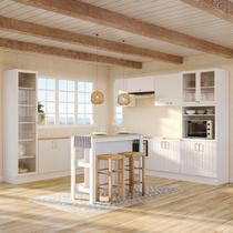 Cozinha Modulada 12 Peças sem Tampo com Cristaleira e Ilha Marselha CabeCasa MadeiraOriginals Branco Cozinha Modulada 12 Peças sem Tampo com Cristaleira e Ilha Marselha CabeCasa MadeiraOriginals Branco