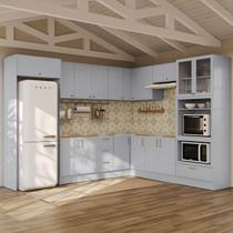 Cozinha Modulada 12 Peças sem Tampo com Cristaleira e Kit Lat Marselha CabeCasa MadeiraOriginals Cozinha Modulada 12 Peças sem Tampo com Cristaleira e Kit Lat Marselha CabeCasa MadeiraOriginals