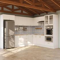 Cozinha Modulada 12 Peças sem Tampo com Cristaleira e Kit Lat Marselha CabeCasa MadeiraOriginals Cozinha Modulada 12 Peças sem Tampo com Cristaleira e Kit Lat Marselha CabeCasa MadeiraOriginals