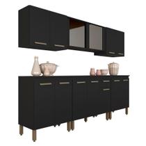 Cozinha Modulada 13 Portas 6 Peças Tieli Preto - Móveis Arapongas - A Móveis Arapongas