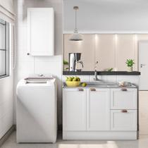 Cozinha Modulada 2 Peças 3 Portas 2 Gavetas com Balcão para Pia Unna Yescasa Branco Cozinha Modulada 2 Peças 3 Portas 2 Gavetas com Balcão para Pia Unna Yescasa Branco