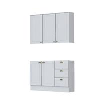 Cozinha Modulada 2 Peças 5 Portas 3 Gavetas Com Tampo Henn Americana