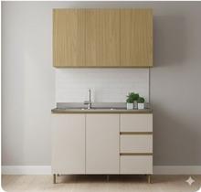 Cozinha Modulada 2 Peças Canary Off White 100% MDF - Florença Móveis Sul