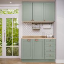 Cozinha Modulada 2 Peças com Balcão e Armário Aéreo Arizona CabeCasa MadeiraOriginals Verde Menta Cozinha Modulada 2 Peças com Balcão e Armário Aéreo Arizona CabeCasa MadeiraOriginals Verde Menta
