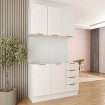 Cozinha Modulada 2 Peças sem Tampo com Rodapé 1 Aéreo e 1 Balcão Ipanema CabeCasa MadeiraOriginals Branco Cozinha Modulada 2 Peças sem Tampo com Rodapé 1 Aéreo e 1 Balcão Ipanema CabeCasa MadeiraOriginals Branco