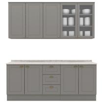 Cozinha Modulada 200 Cm Ce854 Americana Cinza Calcare Henn