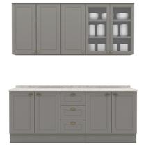 Cozinha Modulada 200 cm CE854 Americana Cinza Calcare Henn