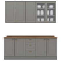 Cozinha Modulada 200cm CE854 Americana Cinza Nature Henn
