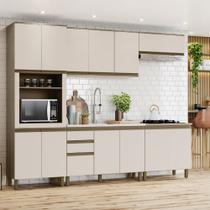 Cozinha Modulada 271,5cm 5 Peças com Torre Quente de 1 Forno 13 Portas 2 Gavetas Connect Henn - Duna/Cristal