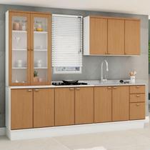 Cozinha Modulada 280cm 100% MDF Cristaleira Aéreos Balcões
