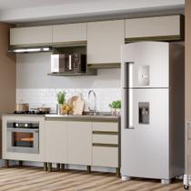 Cozinha Modulada 280cm Apê 7 Portas 2 Gavetas Connect Henn - Duna/Cristal