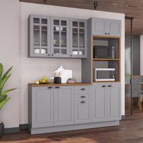 Cozinha Modulada 3 Peças 1 Torre Quente 1 Balcão com Tampo 1 Aéreo 100% MDF com Vidro Rodapé Bari Cozinha Modulada 3 Peças 1 Torre Quente 1 Balcão com Tampo 1 Aéreo 100% MDF com Vidro Rodapé Bari