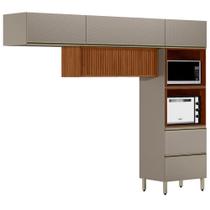 Cozinha Modulada 3 Pecas 270 cm Ripado DP2702 Demartez Cozinha Modulada 3 Pecas 270 cm Ripado DP2702 Demartez