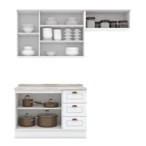 Cozinha Modulada 3 Peças Branco Com Tampo Calcare - Henn