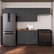 Cozinha Modulada 4 Peças 1 Balcão com Tampo 3 Aéreos 100% MDF Bari Cozinha Modulada 4 Peças 1 Balcão com Tampo 3 Aéreos 100% MDF Bari