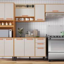 Cozinha Modulada 4 Peças 10 Portas 2 Gavetas e Nicho para Forno Napoles