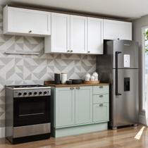 Cozinha Modulada 4 Peças 100% Mdf Americana com Tampo e Rodapé Iluminata