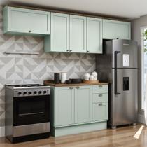 Cozinha Modulada 4 Peças 100% Mdf Americana com Tampo e Rodapé Iluminata