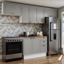 Cozinha Modulada 4 Peças 100% Mdf Americana com Tampo e Rodapé Iluminata