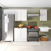 Cozinha Modulada 4 Peças 6 Portas Balcão com Tampo Unna Yescasa Branco Cozinha Modulada 4 Peças 6 Portas Balcão com Tampo Unna Yescasa Branco