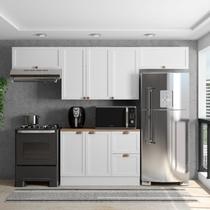 Cozinha Modulada 4 Peças 7 Portas 2 Gavetas Balcão com Tampo Unna Yescasa Branco Cozinha Modulada 4 Peças 7 Portas 2 Gavetas Balcão com Tampo Unna Yescasa Branco