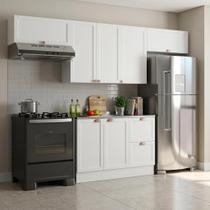 Cozinha Modulada 4 Peças 7 Portas 2 Gavetas com Balcão para Pia Unna Yescasa Branco