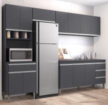 Cozinha Modulada 4 peças Andréia 280 cm Cinza Com tampo AJL