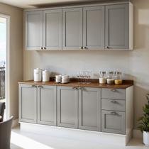 Cozinha Modulada 4 Peças com 2 Aéreos e 2 Balcões 100% Mdf Portas Americanas Provençal Iluminata Cozinha Modulada 4 Peças com 2 Aéreos e 2 Balcões 100% Mdf Portas Americanas Provençal Iluminata
