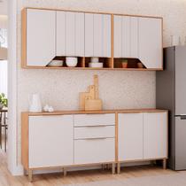 Cozinha Modulada 4 Peças com 2 Balcões e 2 Armários Aéreo Celeste Cinamomo/Offwhite Cozinha Modulada 4 Peças com 2 Balcões e 2 Armários Aéreo Celeste Cinamomo/Offwhite