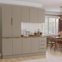 Cozinha Modulada 4 Peças com Tampo com Rodapé 2 Aéreos e 2 Balcões Ipanema CabeCasa MadeiraOriginals Fendi Trama Cozinha Modulada 4 Peças com Tampo com Rodapé 2 Aéreos e 2 Balcões Ipanema CabeCasa MadeiraOriginals Fendi Trama