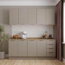Cozinha Modulada 4 Peças com Tampo com Rodapé 2 Aéreos e 2 Balcões Ipanema CabeCasa MadeiraOriginals Fendi Trama Cozinha Modulada 4 Peças com Tampo com Rodapé 2 Aéreos e 2 Balcões Ipanema CabeCasa MadeiraOriginals Fendi Trama