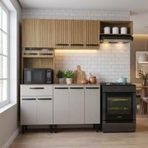 Cozinha Modulada 4 Peças com Tampo Dora Poquema Damasco/Off White Cozinha Modulada 4 Peças com Tampo Dora Poquema Damasco/Off White