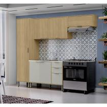 Cozinha Modulada 4 Peças Completa Vick Castanho Off White