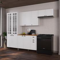Cozinha Modulada 4 Peças Cristaleira Balcão com Tampo 2 Aéreos 100% MDF Bari Cozinha Modulada 4 Peças Cristaleira Balcão com Tampo 2 Aéreos 100% MDF Bari