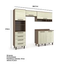 Cozinha modulada 4 peças EVOLUTION TANNAT/LEGNO CREMA Cozinha modulada 4 peças EVOLUTION TANNAT/LEGNO CREMA