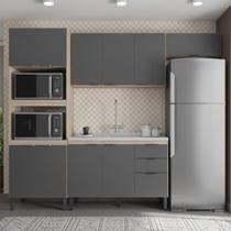 Cozinha Modulada 4 Peças FTM004 Avena Grafito Demobile Cozinha Modulada 4 Peças FTM004 Avena Grafito Demobile