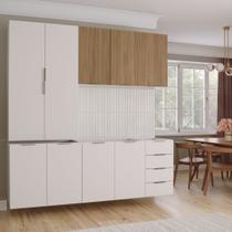 Cozinha Modulada 4 Peças sem Tampo 2 Aéreos 5 Portas e 2 Balcões Ipanema CabeCasa MadeiraOriginals Branco/Acácia Cozinha Modulada 4 Peças sem Tampo 2 Aéreos 5 Portas e 2 Balcões Ipanema CabeCasa MadeiraOriginals Branco/Acácia