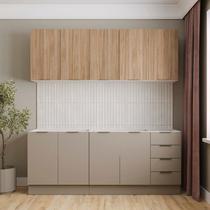 Cozinha Modulada 4 Peças sem Tampo com Rodapé 2 Aéreos 2 Balcões Ipanema CabeCasa MadeiraOriginals Madeiramadeira Marrom/Fendi Trama/Acácia Cozinha Modulada 4 Peças sem Tampo com Rodapé 2 Aéreos 2 Balcões Ipanema CabeCasa MadeiraOriginals Madeiramadeira Marrom/Fendi Trama/Acácia