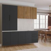 Cozinha Modulada 4 Peças sem Tampo sem Rodapé 2 Aéreos e 2 Balcões Ipanema CabeCasa MadeiraOriginals Marrom/Grafite Trama/Acácia Cozinha Modulada 4 Peças sem Tampo sem Rodapé 2 Aéreos e 2 Balcões Ipanema CabeCasa MadeiraOriginals Marrom/Grafite Trama/Acácia