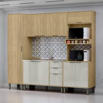 Cozinha Modulada 4 Peças Vick Castanho Off White Cozinha Modulada 4 Peças Vick Castanho Off White