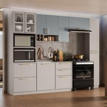 Cozinha Modulada 5 Peças 10 Portas 4 Gavetas Nicho p/ 2 Fornos MDF Rodapé em PVC Essence Itatiaia